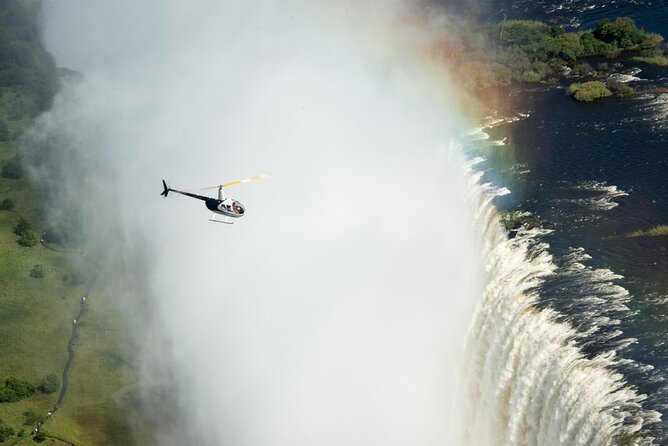 A Helicopter flight Over the Victoria falls - The route beyond the falls