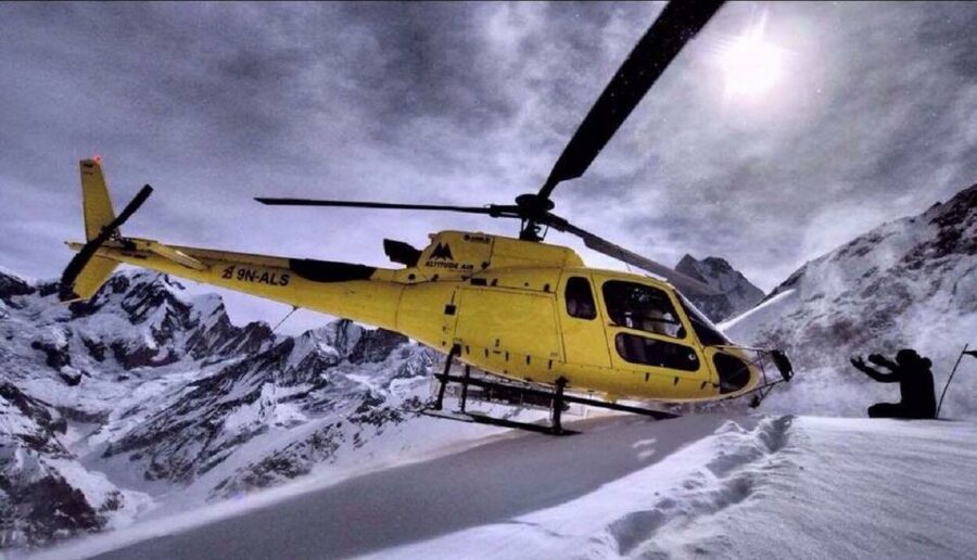 Annapurna Base Camp Heli Tour - The helicopter view of glaciers, moraines, and peaks