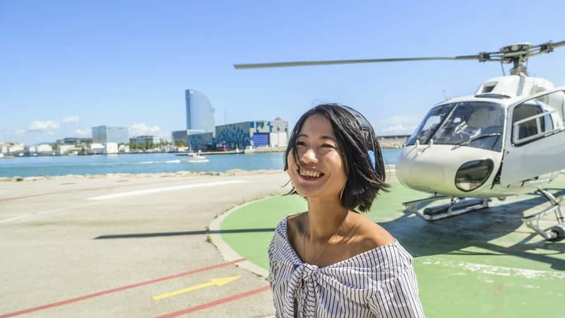 Barcelona: Helicopter Flight & Heliport Boat Transfer - From Port Vell to the heliport by boat