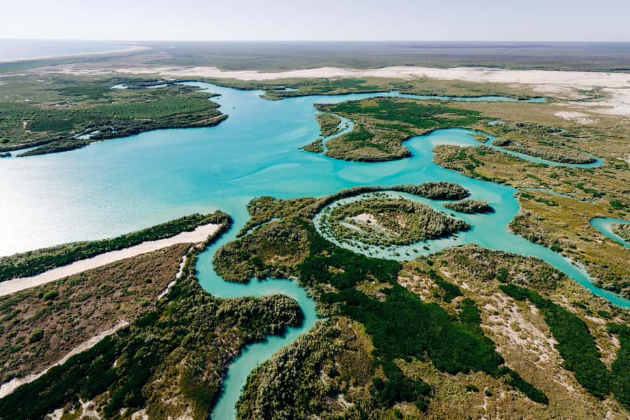 Broome: Helicopter Flight and Willie Creek Pearl Farm Tour - Looking down on Willie Creek