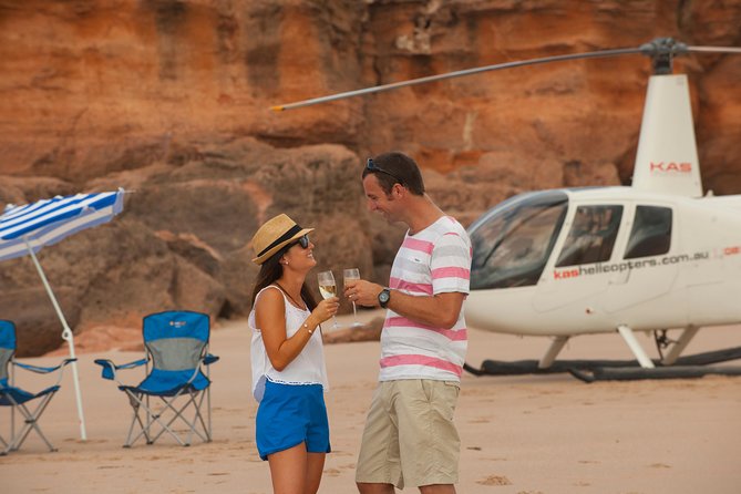 Broome: Romantic 45-Min Private Helicopter Flight & Beach Picnic - Leaving Broome over Cable Beach