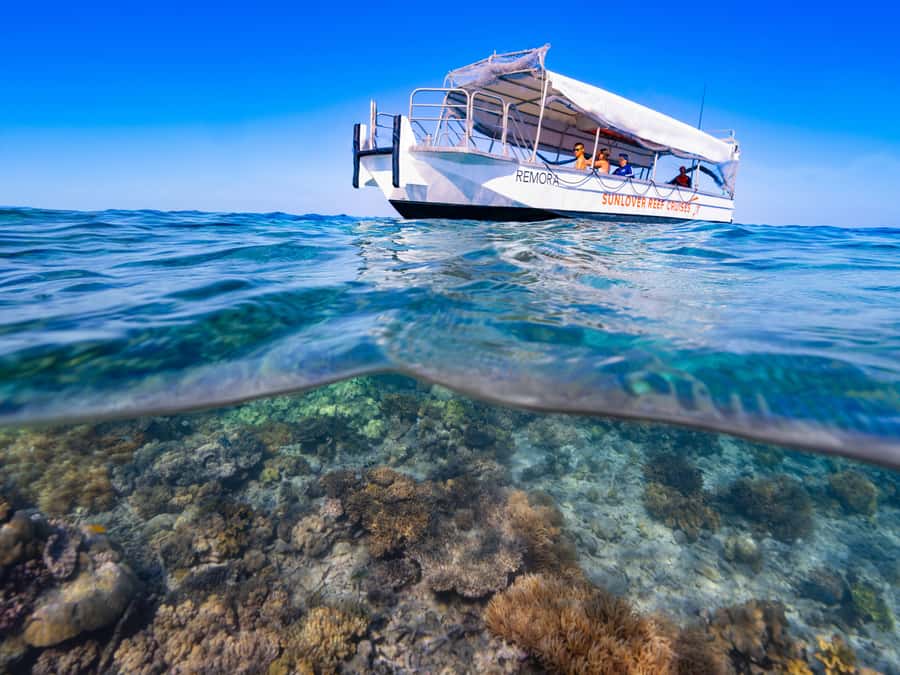 Cairns: Great Barrier Reef Pontoon, Travel by Helicopter - The catamaran ride is part of the experience