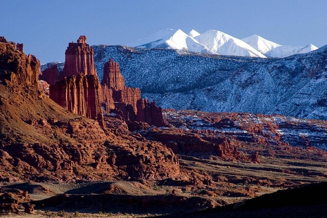 Canyon Country Sunset Helicopter Tour - 60 minutes - Fisher Towers from the air
