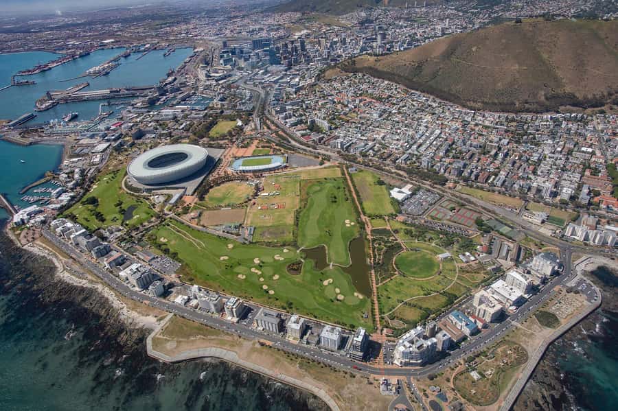 Cape Town to Camps Bay & Hout Bay Helicopter Flight - 18Min - Cape Town Stadium and Lion’s Head from above