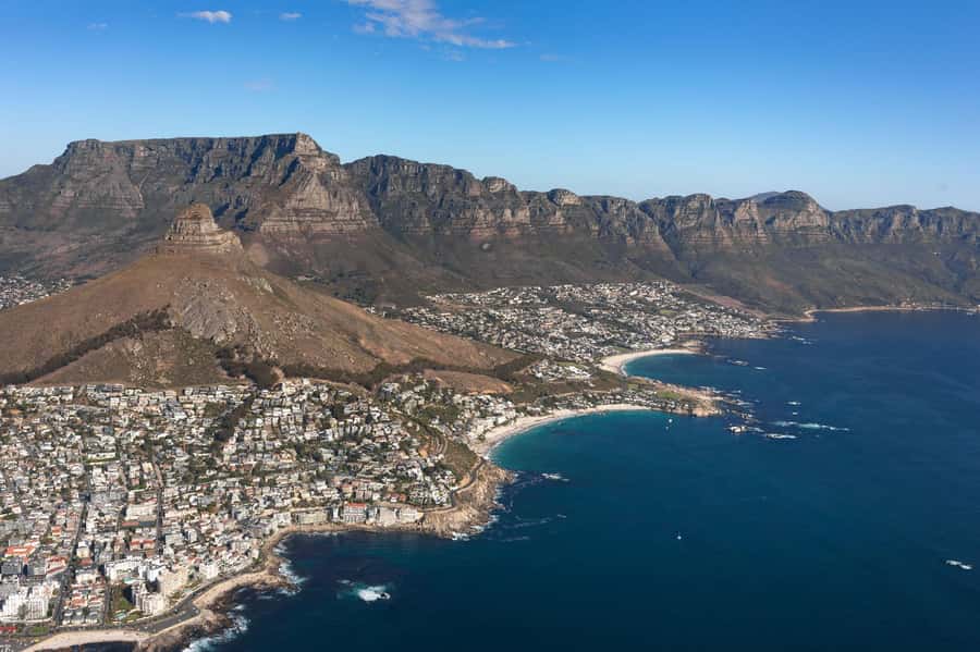 Cape Town Two Oceans Scenic Helicopter Flight - 27min - Crossing False Bay toward Noordhoek and Sun Valley
