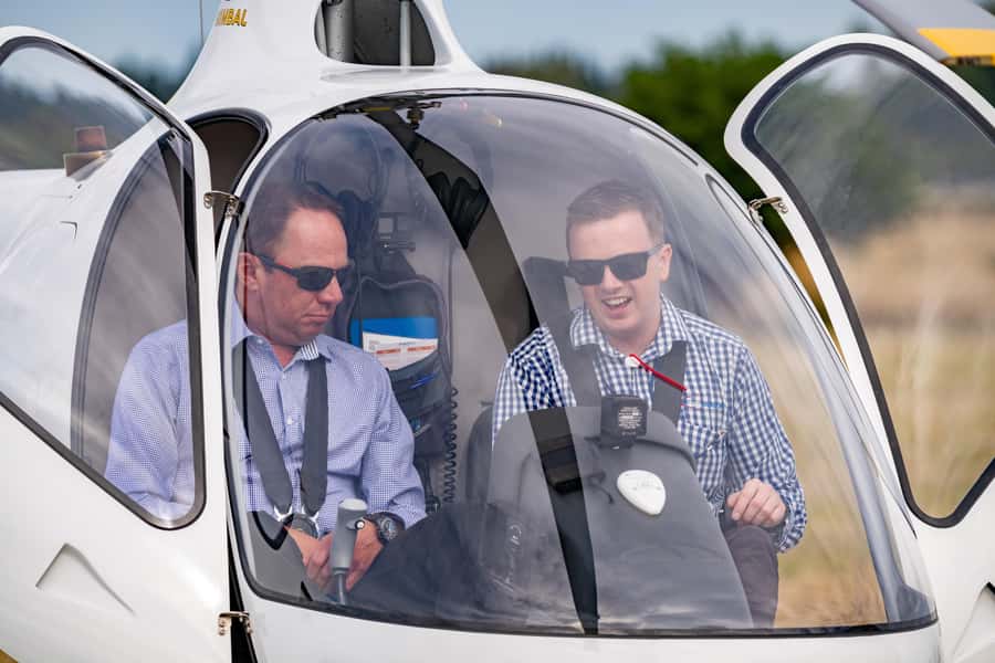 Christchurch: Helicopter Trial Flight - Taking the controls at Garden City Helicopters