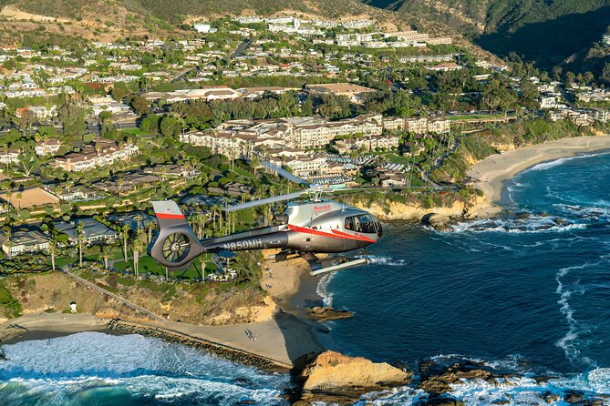 Coastal California Helicopter Tour from Long Beach - Corona del Mar and the turn toward Laguna Beach