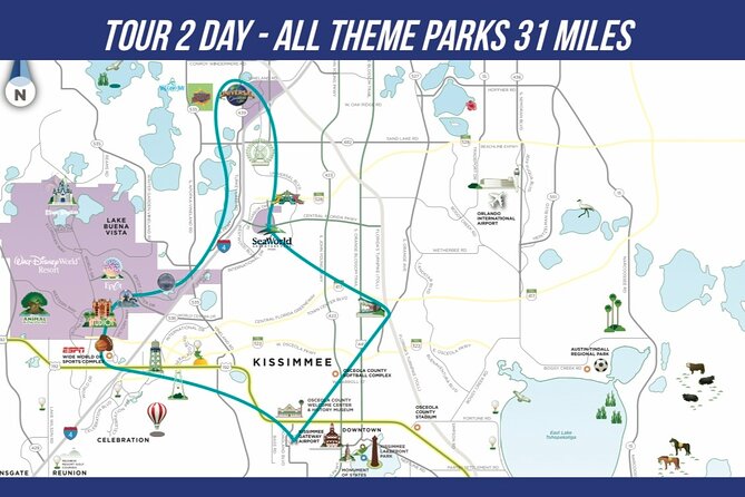 Day Flight 48 Miles Helicopter Tour over Theme Parks & Downtown - Theme parks look different from above