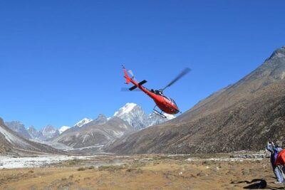 Everest Base Camp Helicopter Tour landing at Hotel Everest View