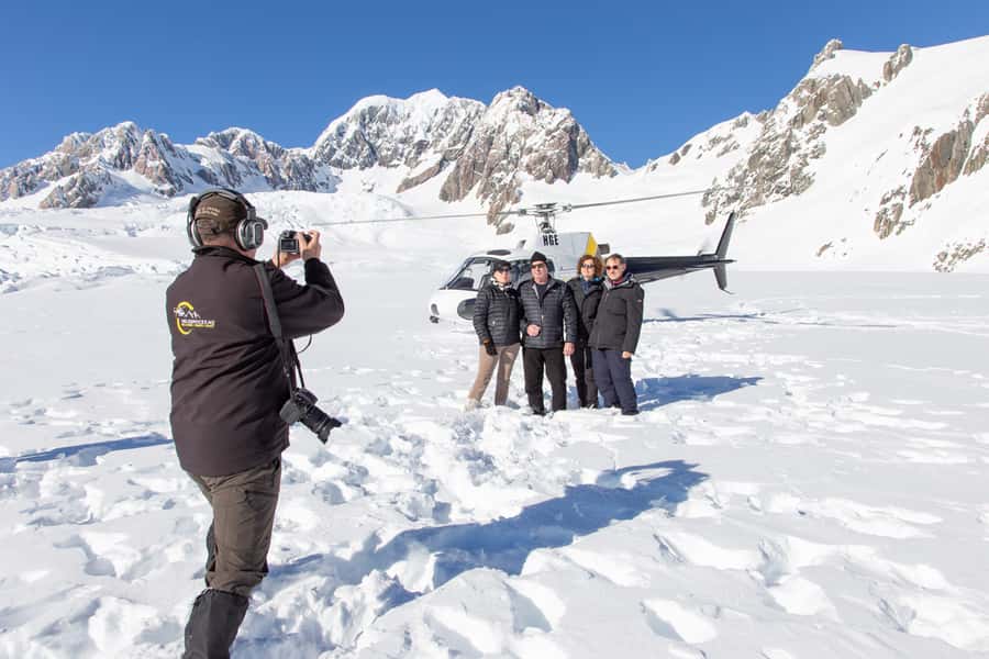 Franz Josef: Glacier Helicopter Ride with Snow Landing - Listening to the pilot’s commentary