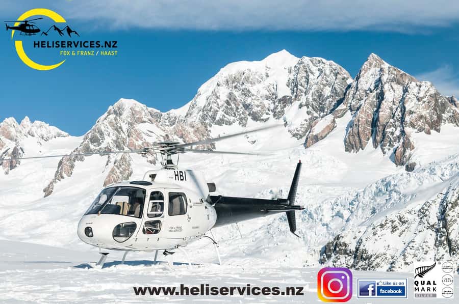 Franz Josef: The Grand Tour by Helicopter with Snow Landing - The view toward Mount Cook and Mount Tasman