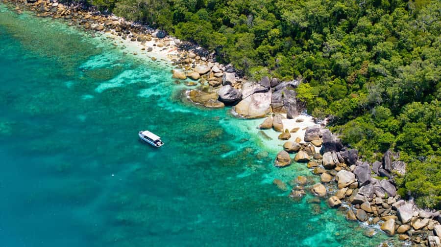 From Cairns: Outer Reef Pontoon, Island & Helicopter Tour - The boat ride to Fitzroy Island