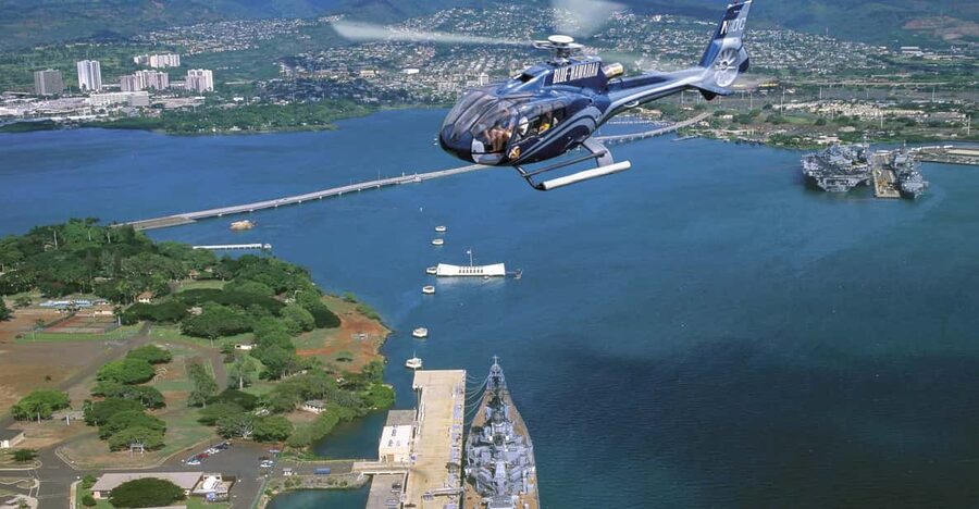 From Honolulu: Complete Oahu Island Helicopter Tour - From Honolulu airport to Pearl Harbor