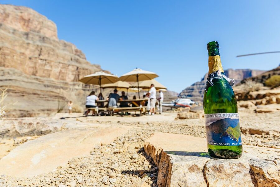 From Las Vegas: Grand Canyon Helicopter Tour with Champagne - Dropping into the Grand Canyon