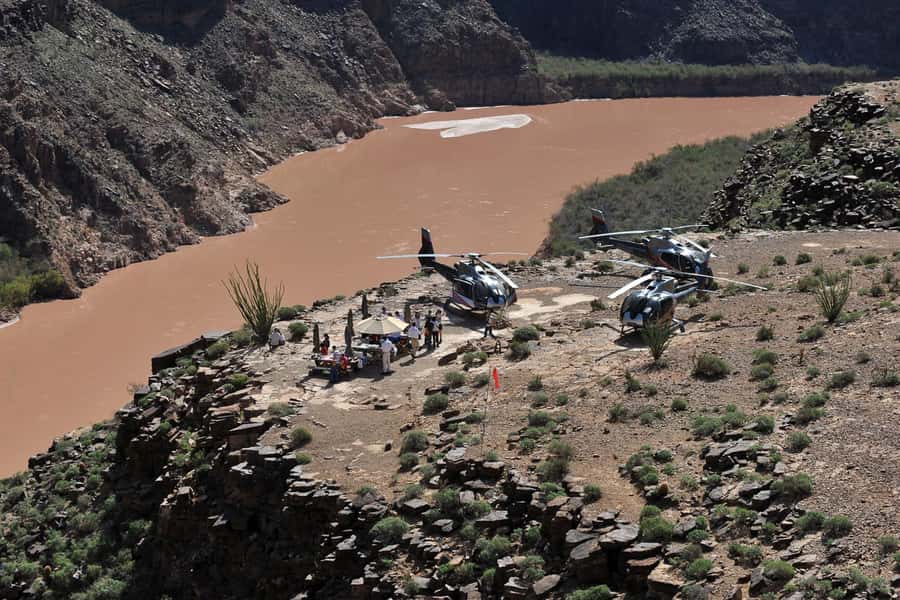 From Las Vegas: Grand Canyon Skywalk Express Helicopter Tour - Walking across the glass Skywalk
