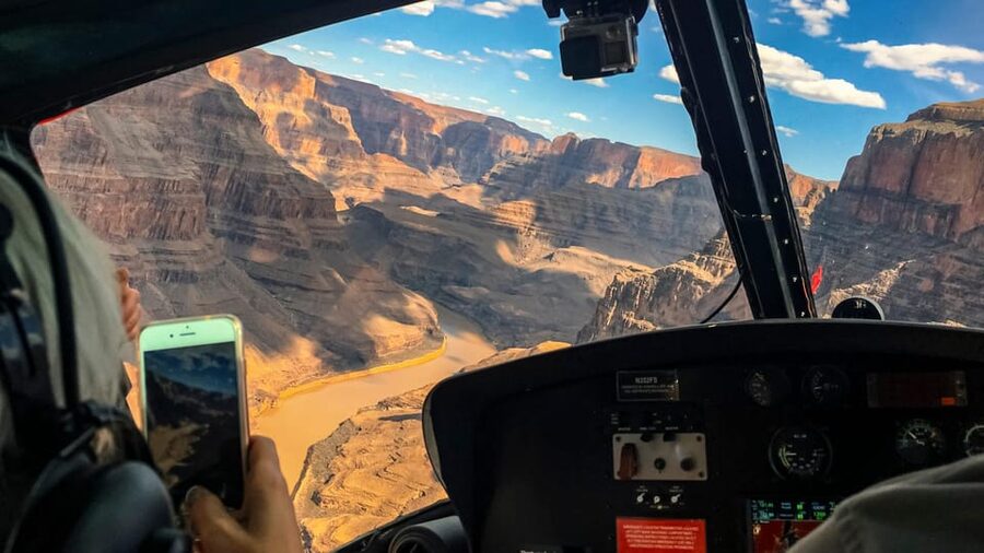 From Las Vegas: Grand Canyon West Rim Helicopter Tour - Entering Grand Canyon West below the rim