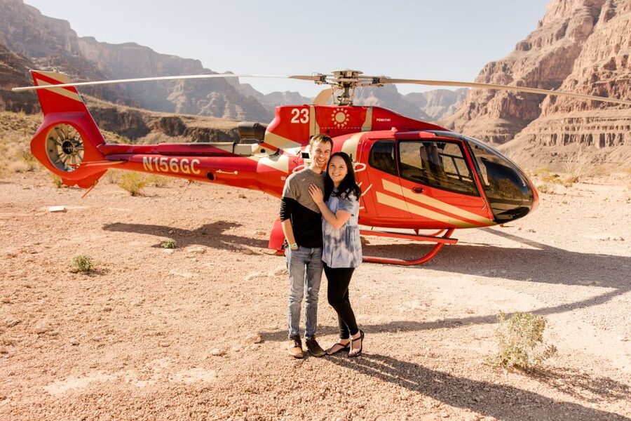 Grand Canyon Helicopter Landing Tour with Vegas Strip - The return flight and Las Vegas from above
