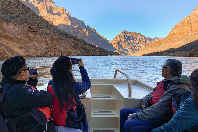Grand Canyon West Helicopter Tour with VIP Skywalk and Boat Ride - A quiet Colorado River boat ride