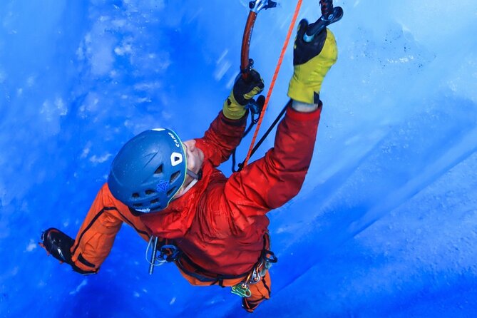 Heli Glacier Crevasse Ice Climbing- Summer - Flying from Palmer to Knik Glacier