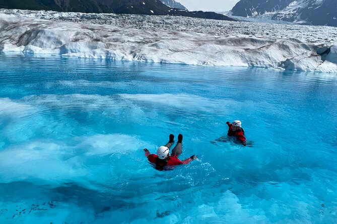 Helicopter and Glacier Paddle Boarding -PRIVATE - Walking onto the glacier with the right gear