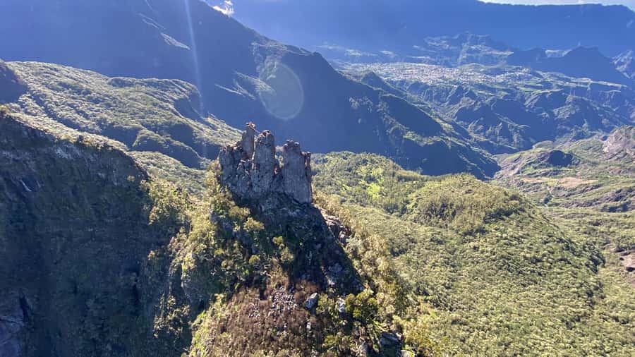 Helicopter flight over Reunion's volcanoes and cirques from St Pierre - Piton de la Fournaise and the island’s volcanic side