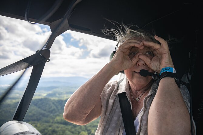 Helicopter Ride in Smoky Mountain Sevierville Douglas Lake Tour - Following the French Broad River from above