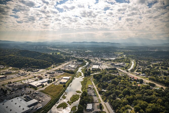 Helicopter Ride in Smoky Mountain Sevierville Quick Hop - Taking off above Sevierville’s historic center