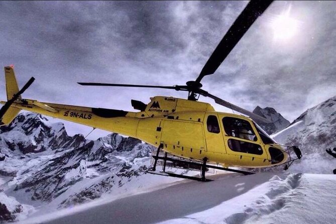 Helicopter Tour To Annapurna Region with landing at Base Camp - Flying from Pokhara toward the Annapurna massif