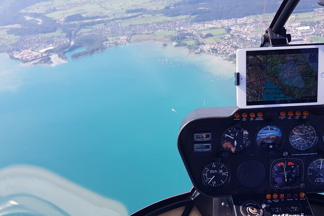 Helicopter tour to the Stockhorn mountain, with great view to the Swiss Alps - A look toward Bern from the air