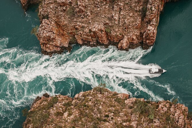Horizontal Falls Helicopter Adventure from Broome - A floating pontoon, barramundi, and a chance to swim