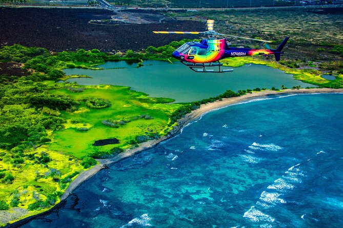 Kohala Coast Volcano Waterfalls-90 Min Heli Tour-Doors Off or On - Returning along the Kona Coast