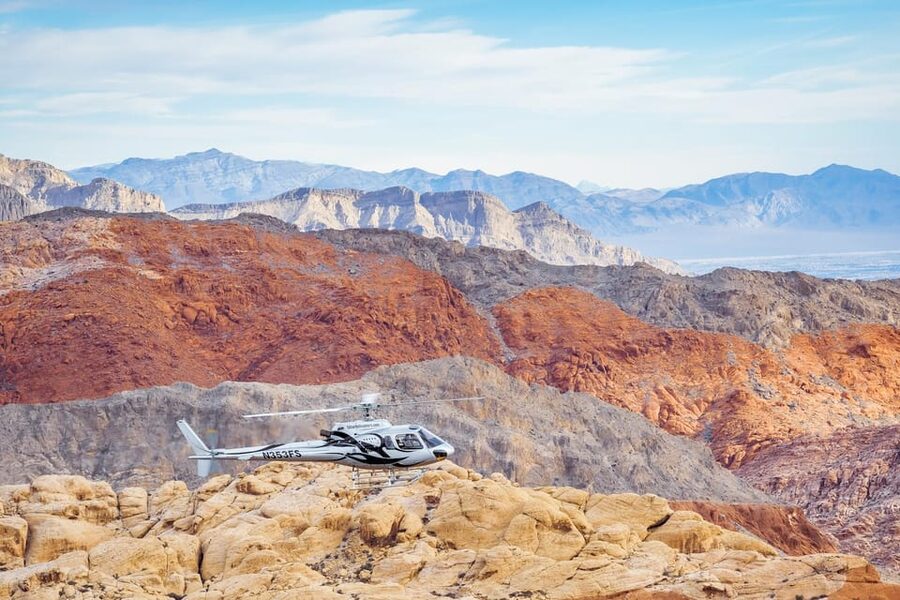 Las Vegas: Red Rock Canyon and Vegas Strip Helicopter Tour - Rainbow Mountain and the first desert views