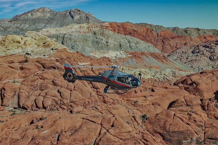 Las Vegas: Red Rock Canyon Helicopter Landing Tour - Red Rock Canyon from the air