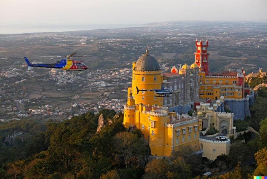 Lisbon: Cabo da Roca and Sintra Helicopter Tour - Leaving Algés and following the coast