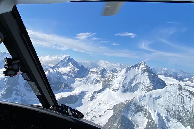 Matterhorn helicopter tour - longest scenic flight from Bern over the Swiss Alps - The Matterhorn from the cockpit