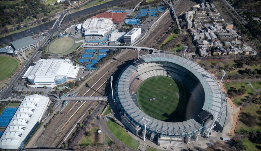 Melbourne: Private Extended Skyline & Bay Helicopter Ride - Albert Park Lake and the Melbourne Grand Prix setting