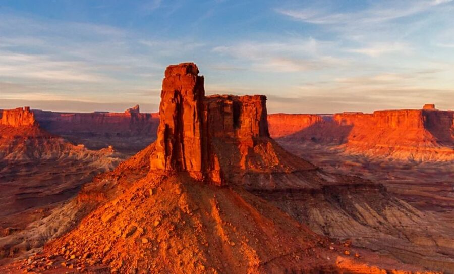 Moab: Canyon Country Sunset Helicopter Tour - Corona Arch and the formations beyond