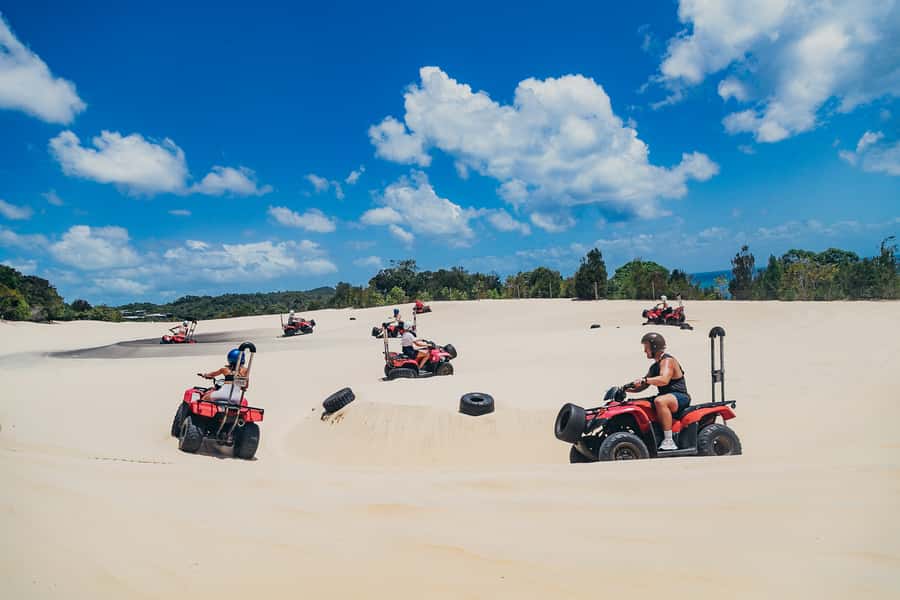 Moreton Island: Tangalooma ATV Quad Bike and Helicopter Tour - Key points at a glance