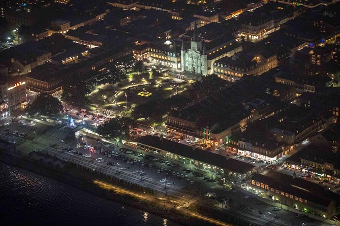 New Orleans City Lights Night Helicopter Tour - New Orleans at night from a helicopter window