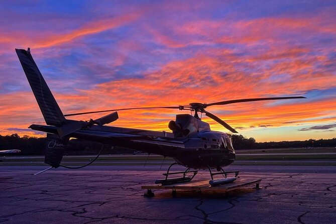 New York City Night Lights Helicopter Tour from New Jersey - Leaving Essex County Airport after dark