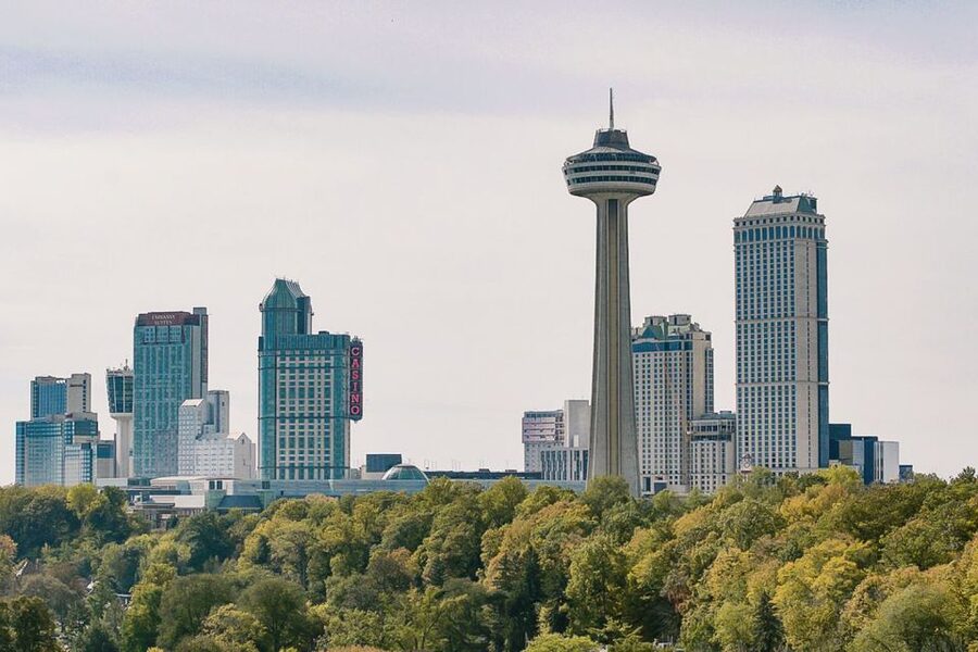 Niagara Falls, ON: Helicopter Ride with Boat & Skylon Lunch - Lunch high above the Falls at Skylon Tower