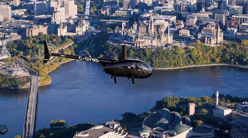 Ottawa: Helicopter Ride with Live Commentary - The first views over Chelsea and Gatineau Park