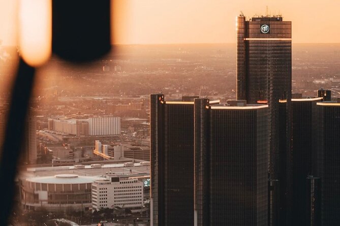 Private Downtown Detroit Helicopter Ride - The GM Renaissance Building and downtown views