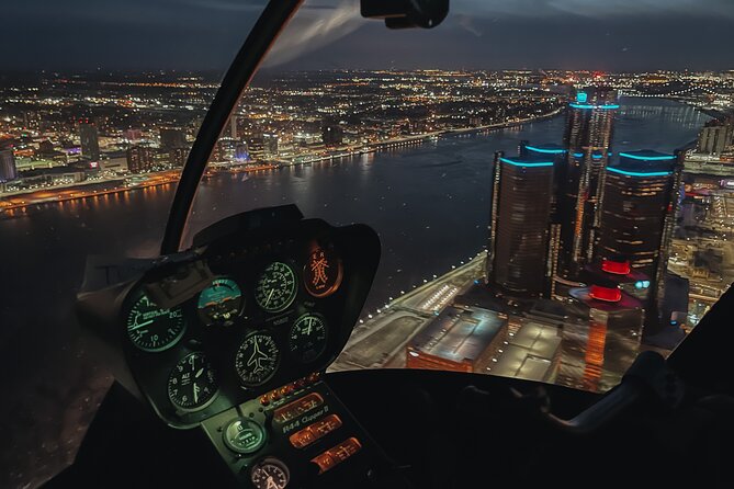 Private Downtown Detroit Helicopter Ride - Comerica Park and Ford Field below
