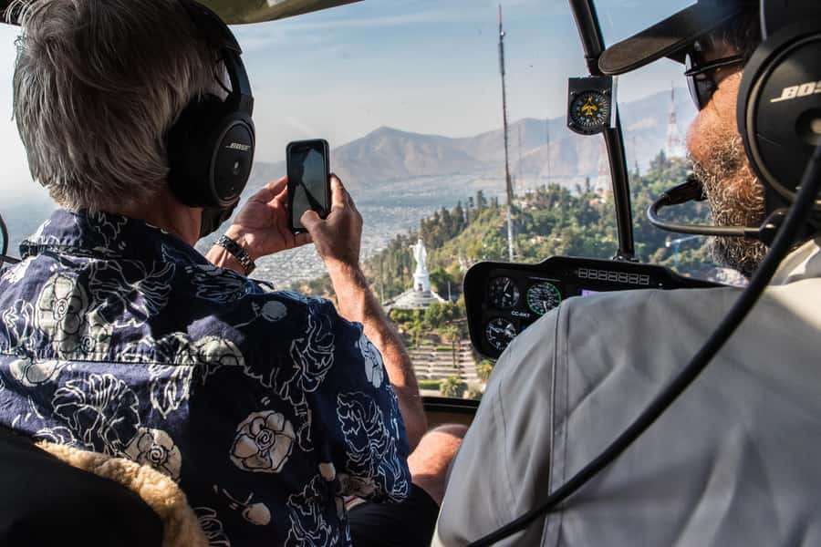 Private Helicopter Tour above Santiago with hotel transport - The Bahá’í Temple and the outer city