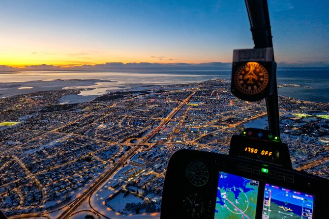 Reykjavik Helicopter Private Tour of Volcanoes - Reykjavik from the air, including Hallgrímskirkja
