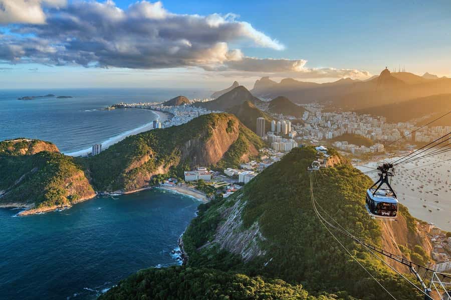 Rio de Janeiro: 45-Min Helicopter Tour with Transfer - Rio at sunset, seen from a helicopter