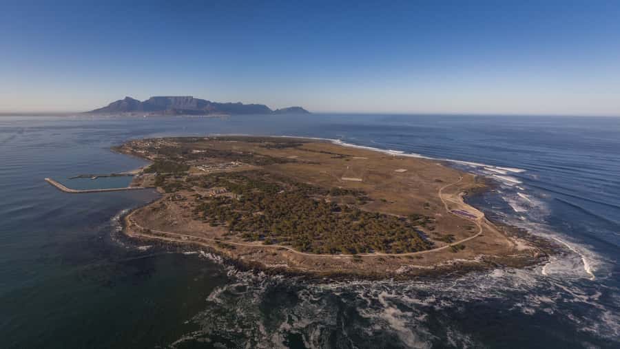 Robben Island By Air Scenic Helicopter Flight - Circling Robben Island by helicopter