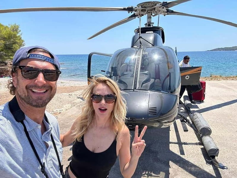 Santorini: 30 Minute Private Helicopter Flight - Pilot commentary and the English guides