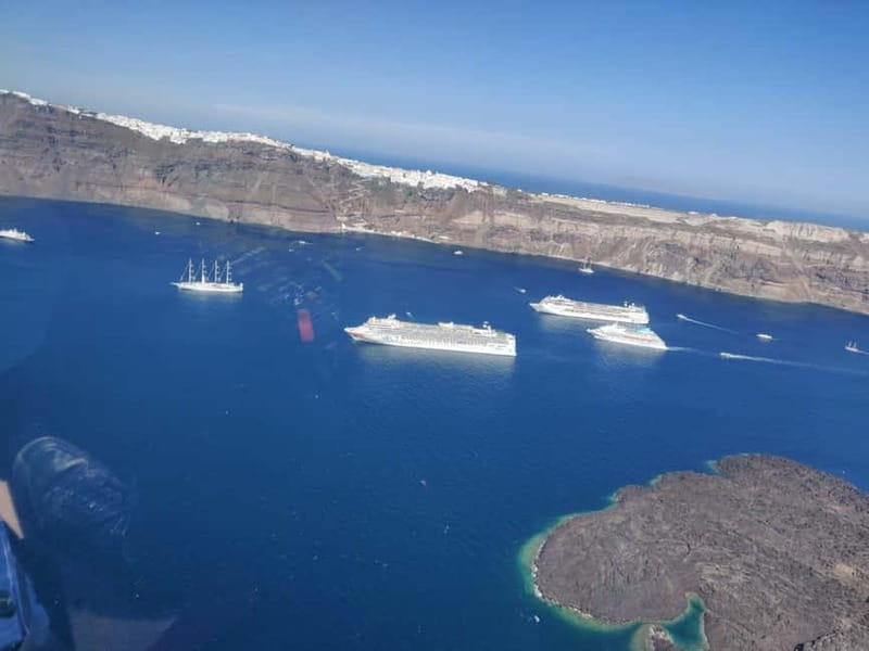Santorini: Helicopter Sightseeing Flight Over Caldera - Over the caldera and volcanic islands